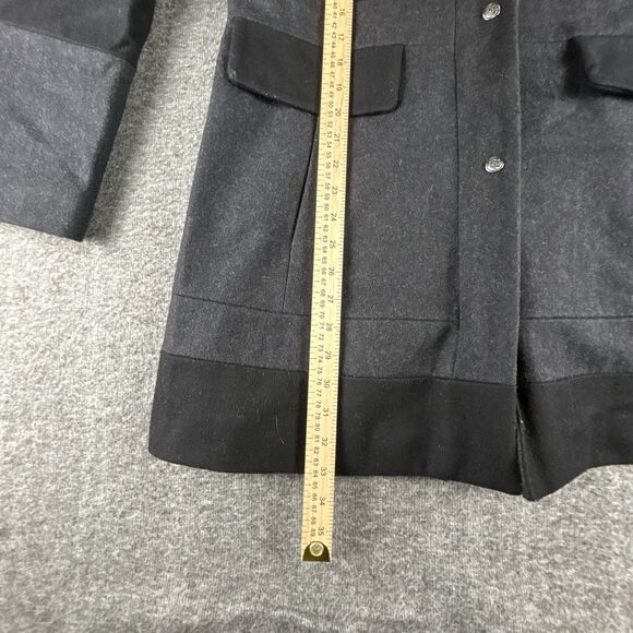 Guess Wool Blend Pea Coat Womens Sz XL Colorblock Charcoal Black Snap Zip Up - Picture 10 of 10